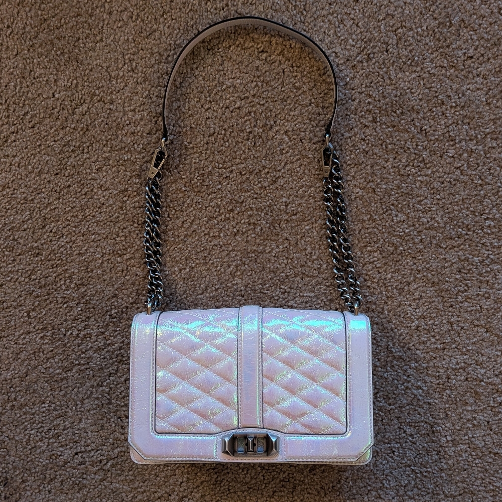 Rebecca Minkoff Opal Iridescent Love Crossbody